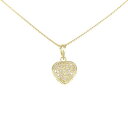 K18YG パヴェ ハート ダイヤモンド ネックレス 0.13CT【中古】