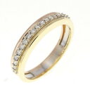 K18スリーカラー ダイヤモンド リング 0.15CT【中古】