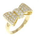 K18YG リボン ダイヤモンド リング 0.60CT【中古】
