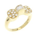 K18YG リボン ダイヤモンド リング 0.19CT【中古】