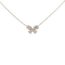 K10PG バタフライ ダイヤモンド ネックレス 0.10CT【中古】