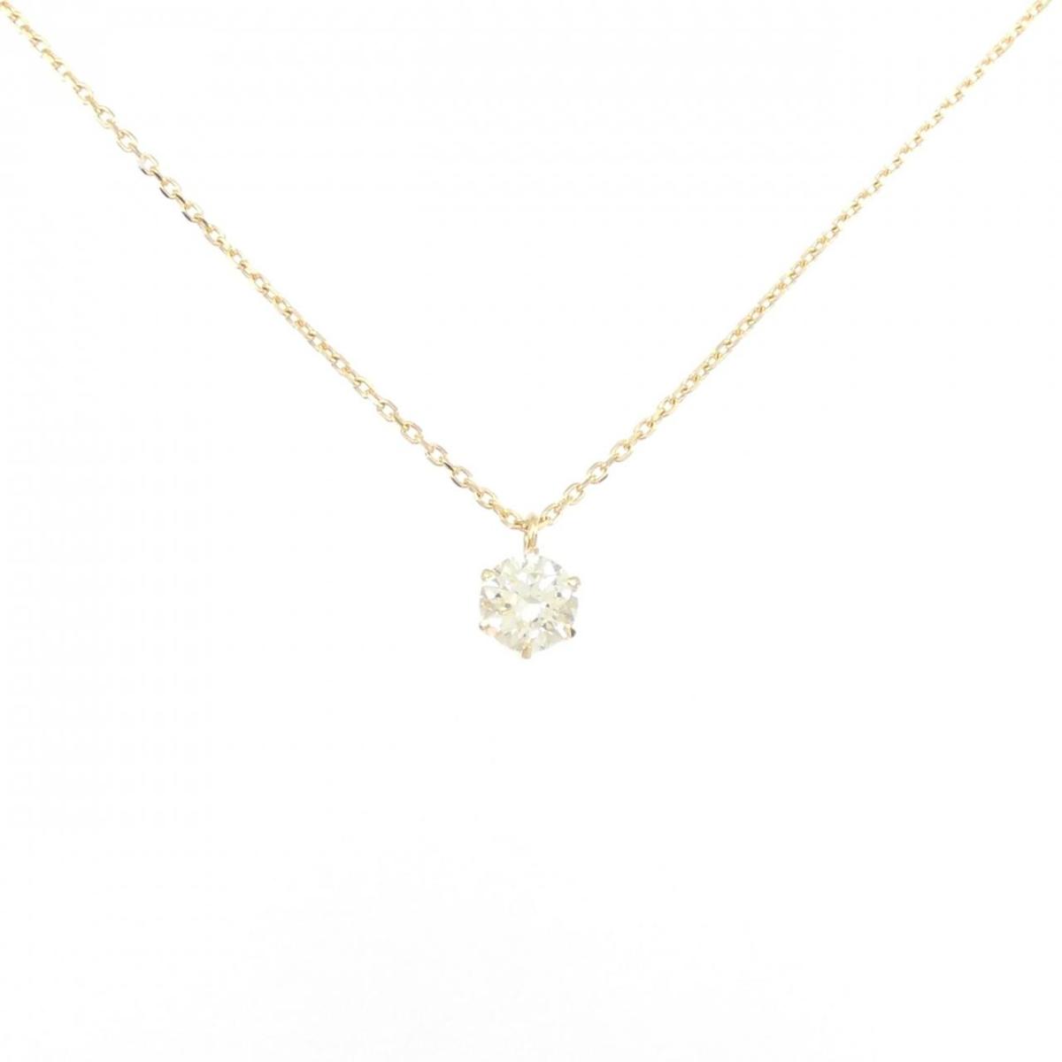 【KOMEHYO】 K18YG ソリティア ダイヤモンド ネックレス 0.314CT【中古】 【コメ兵】