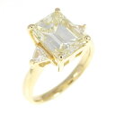 【リメイク】K18YG ダイヤモンド リング 3.062CT LY SI1 エメラルドカット【中古】