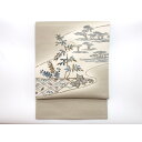 【未使用品】名古屋帯 紬織 友禅加工【中古】