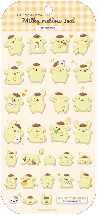 《ゆうパケット配送》カミオジャパン ポムポムプリン ミルキーメロウシール 288904のサムネイル