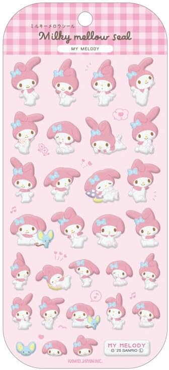 《ゆうパケット配送》カミオジャパン マイメロディ ミルキーメロウシール 288874のサムネイル