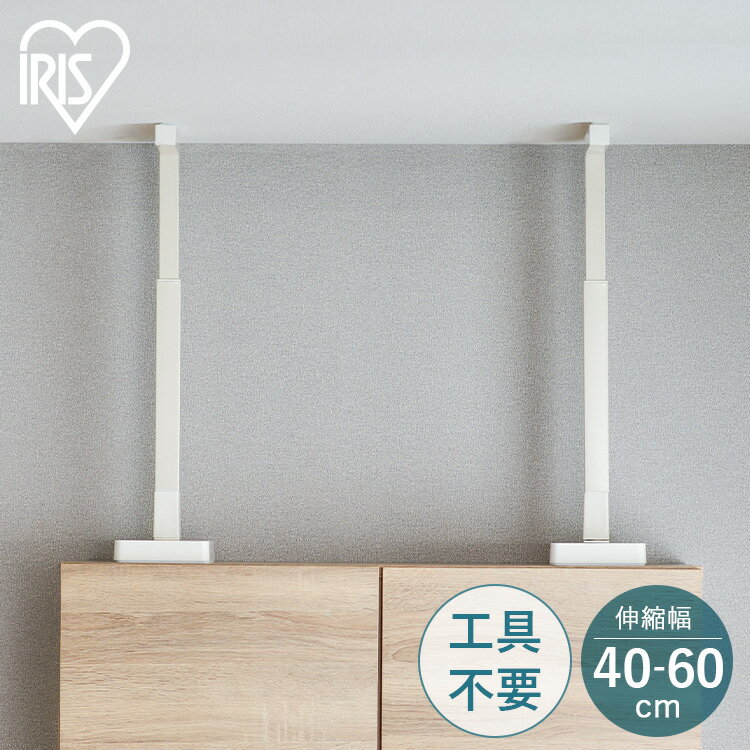 家具転倒防止 突っ張り棒 アイリスオーヤマ 家具転倒防止伸縮棒 Mサイズ 2本セット 伸縮幅 40～60cm 家..