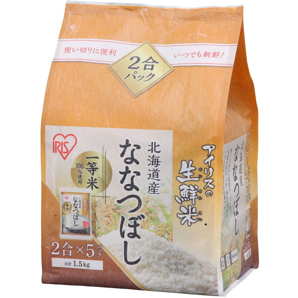 アイリスの生鮮米 北海道産 ななつぼし 1.5kg（300g 2合×5袋入り) アイリスオーヤマ 米 お米 白米 こめ 北海道【令和6年産】のサムネイル