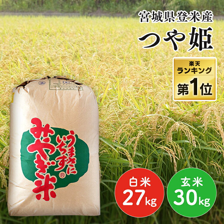 【令和7年産】米 30kg 選べる 玄米 精米 令和7年産 宮城県産 つや姫 一等米 お米 白米 うるち米 精米27kg 玄米30kg まとめ買い 備蓄 ご飯 こめ 宮城 国産 米30キロ 30キロ * 【TD】【米TRS】【メーカー直送品】