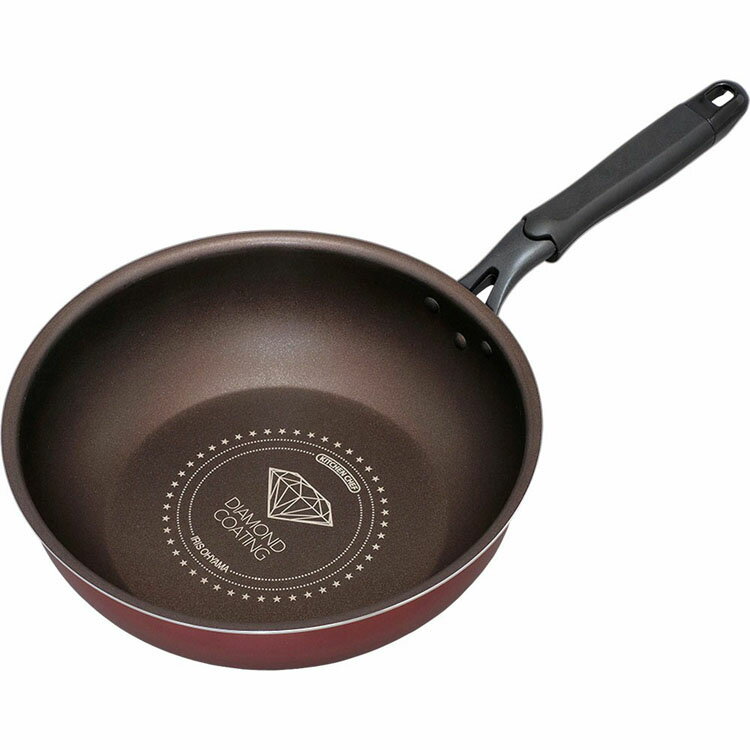 KITCHEN CHEF ダイヤモンドコートフライパン 28cm ダークレッド ダークブラウン DgS-F28 フライパン キッチンシェフ キッチン シェフ ダイヤモンドコートパン ガス火 直火 軽量 アイリスオーヤマ