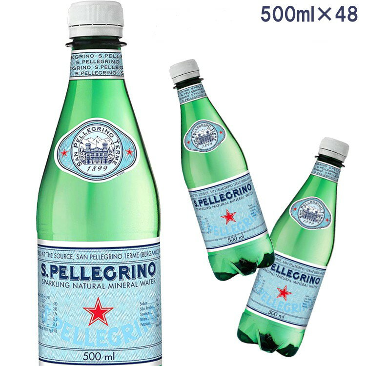 【48本セット】サンペレグリノ 炭酸水 天然水 ミネラルウォーター 500ml 48本 スパークリングウォーター 水 微炭酸 飲料水 天然炭酸水 ペットボトル 500mL×48本入 2ケース Sanpellegrino S.PELLEGRINO【D】【代引き不可】 2309SO