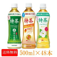 特茶 サントリー 伊右衛門 500ml 48本送料無料 24本×2ケース カフェインゼロ サントリー伊右衛門 24本 緑茶 ペットボトル トクホ お茶 特定保健用食品 ジャスミンティー 茉莉花茶 茶 ペットボトルお茶 健康茶 【D】