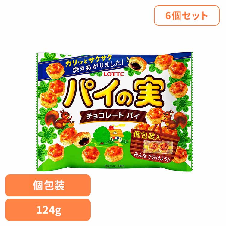 【6個】パイの実シェアパック LOTTE チョコ菓子 シェアパック パイの実 64層 さくさく 生地 袋 個包装 パーティー ロッテ