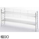 【キッチン収納 調味料ラック】オールステンレス頑丈出窓ラック 幅90 【日本製 ラック 収納 スパイスラック 2段】下村企販 33802【SK】 [2503SX...