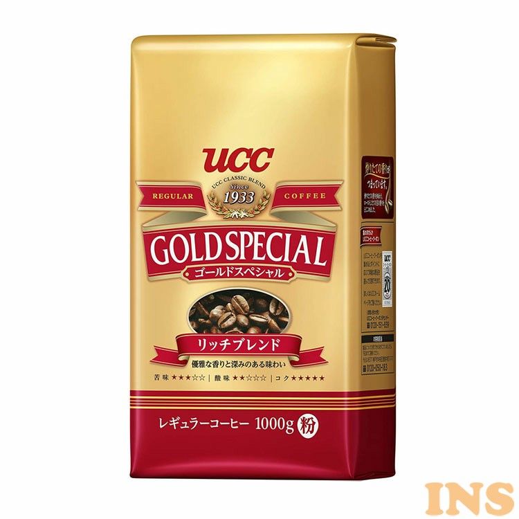 上島珈琲店 UCC ゴールドスペシャル リッチブレンド 1000g コーヒー レギュラーコーヒー コーヒー豆 ペーパードリップ 上島珈琲 粉 ユーシーシー 大容量 香り コク UCC 母の日 ギフト プレゼント【D】