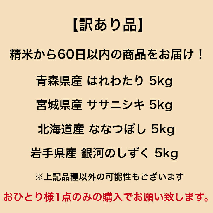 【訳あり品】 【送料無料】 ランダムセット 10kg 青森県産 はれわたり 宮城県産 ササニシキ 新潟県産 こしひかり 北海道産 ななつぼし 宮城県産 だて正夢 お米 精米 むらせ 国産 白米 10キロ 米 コメ こめ むらせライス