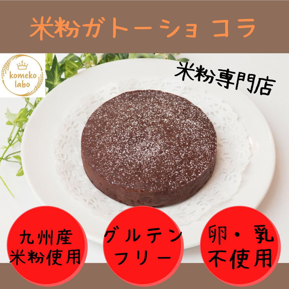 米粉菓子 アレルギー対応グルテンフリー米粉ガトーショコラ プレゼント 卵アレルギー 体質改善 デトックス ダイエット