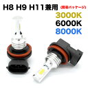 車検対応 LED ヘッドライト フォグランプ H8 H9 H11 60W 72W ホワイト 白光 6000K ブルー 青光 8000K イエロー 黄光 3000k 多用途 LEDバルブ 自動車 車用 汎用 高品質チップ搭載 12V 6000Lm超高輝度 耐久性 防水 長寿命 簡単装着 放熱対策 2個入り(簡易パッケージ)