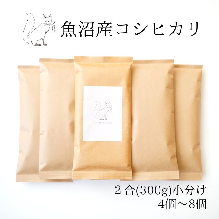 魚沼産コシヒカリ 【新商品】 令和5年産 魚沼産コシヒカリ 送料無料 特A受賞 白米 米小分け 2合 セット 一人暮らし 少量 新生活 大学生 祖父母　便利 実用的 ポスト投函 時短 挨拶 コメノコト komenokoto おしゃれ ブランド米 こしひかり 精米 お米 健康にいい 引っ越し ギフト 贈答用 粗品