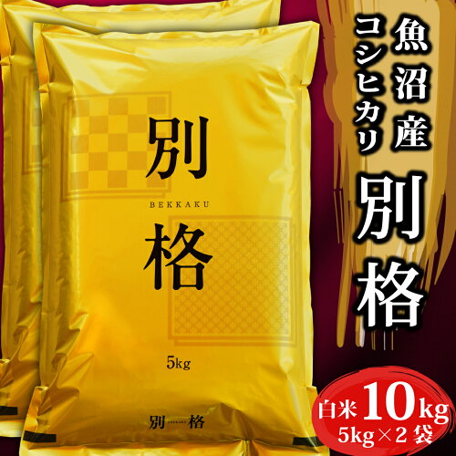 新潟県魚沼産コシヒカリ「別格」白米10キロ、おかずのいらないご飯、...