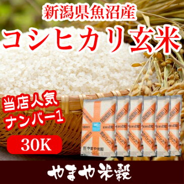 【スーパーSALE期間限定 20%OFF ＆ エントリーでP10倍】【送料無料 精米無料 真空パック無料】新潟県 魚沼産 コシヒカリ 玄米 30kgお米【選べる搗き方　白米・ハイガ米・玄米・8分つきなど】真空包装 長期保存・鮮度維持・カビ、害虫などの繁殖 防止に♪