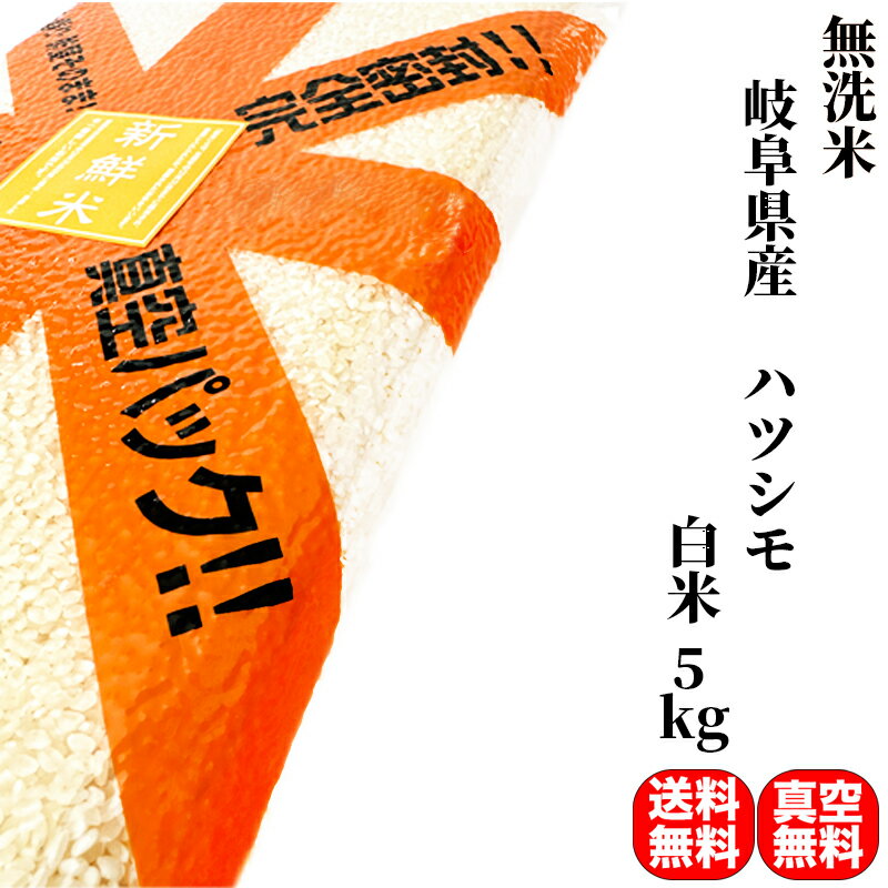 【無洗米】米 5kg 一等米 ハツシモ 岐阜県産 白米 (5kg×真空パック1袋) 令和5年産【送料 ...