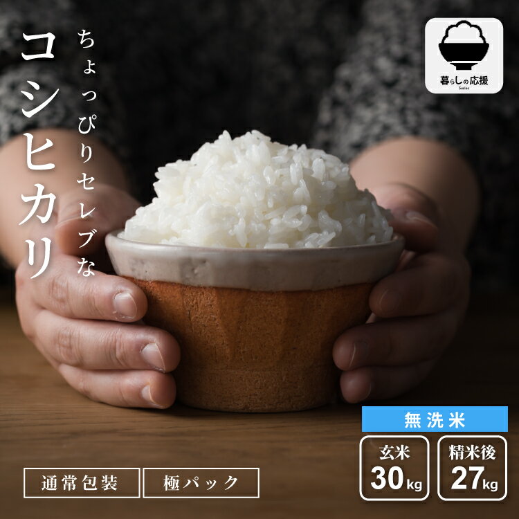 樂天商城 - 米 30kg 無洗米 令和7年産 国内産 ちょっぴりセレブなコシヒカリ 30kg 長期保存パック選択可 精米後27kg 玄米30kg こしひかり 無洗米 玄米 30kg 送料無料 米30キロ 玄米 30kg お米 送料無料 備蓄用 非常用