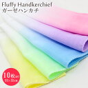 【0のつく日 24h限定 店内全品10%OFF】ガーゼハンカチ ぼかしカラーハンカチ 10枚セット ガーゼ生地 二重合 日本製 綿100% コットン ベビー 赤ちゃん よだれ拭き 沐浴 33×33cm FH-17-0003X10