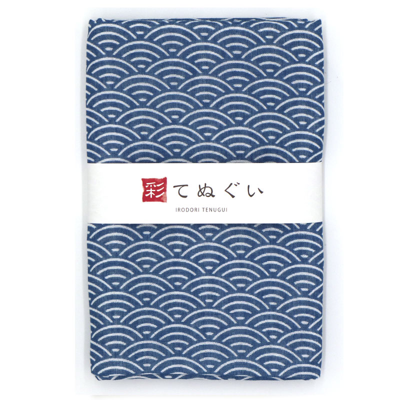 【0のつく日 24h限定店内全品ポイント7倍　母の日】手ぬぐい フェイスタオル ガーゼ 3枚セット 古典柄 青 二重袷 日本製 手拭い 剣道 ハンカチ タオル 綿 ラッピング 熨斗 ふきん 洗顔 粗品 彩 irodori TE-X3-015
