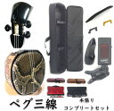 三線 ペグ三線 真壁型 黒塗り 本張り 初心者用コンプリートフルセット カラクイの悩みを解消 送料無料 操作性バツグン