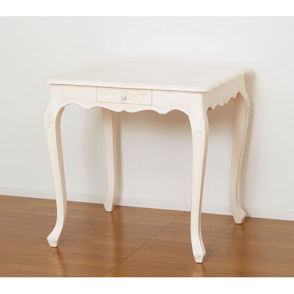 \本日300円クーポン配布/コモ ダイニングテーブル 75 引出付 かわいい猫脚アンティークダイニングテーブル 引出付 92347 92346 ダイニングテーブ...