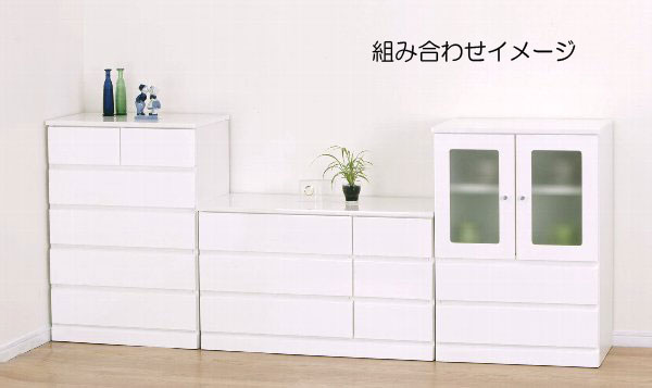 ＼本日300円クーポン配布/【ランキング獲得】シャイン ハイチェスト 収納家具 タンス チェスト 完成品引出はスライドレール式! 23691 シンプルチェスト子供部屋収納引き出しキャビネット洋服タンス衣類収納縦型チェスト箪笥たんすルホワイト [3]