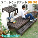 \300円引きクーポン配布/【ランキング獲得】ユニット ウッドデッキ 90×90 SDKIT9090DBR エクステリア ガーデンファニチャー ウッドデッキ何台...