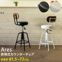 【ランキング1位受賞】 イス・チェア カウンターチェア Ares 昇降式 カウンターチェアレバー操作で座面の高さを約10.5cm変えられます！utk01 Ares チェア チェアー カウンタチェア イス チェア カウンターチェア 金属製 背もたれ付 バーチェア