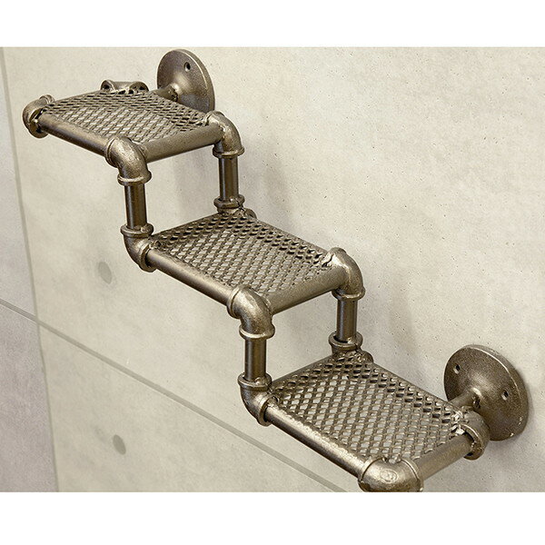 ＼本日300円クーポン配布/ 【ランキング獲得】 ブルックリンテイストのウォール 3段シェルフ 078 完成品LJA-Shelf 壁かけ棚 棚 お洒落 インテリア ブルックリンテイスト 洋風 ヴィンテージ スタイリッシュ 配管風 [2]