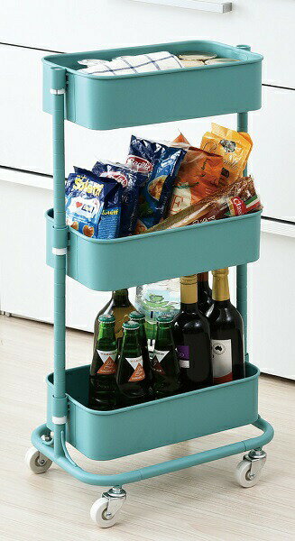 ＼300円引きクーポン進呈／ キャスター付頑丈バスケットワゴン インテリア・寝具・収納 収納家具 キッチン収納 キッチンワゴンFL-1102 ワゴン キッチン キャスタ− お洒落 可愛い 収納