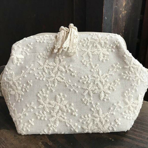 \本日300円クーポン配布/コットンフローラシリーズ ボックスポーチ ジュエリー アクセサリー用品 ギフトボックス ポーチWK0226-A6 亜麻色 ベージュ ...