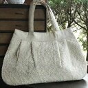 バッグ レディースバッグ ハンドバッグ コットンフローラシリーズ ラウンドバッグWK0226-G2 亜麻色 ベージュ フラワー 刺繍 チュールレース
