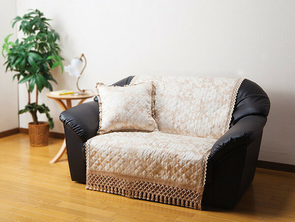 \300円引きクーポン配布/刺繍調キルトジャカード織ソファカバー 2人掛用 ソファカバー・イスカバーFL-1095 ソファーカバー ソファカバー カバー オールシーズン 手洗い可 ブラウン ベージュ ピンク グリーン 刺繍調 キルト ジャガード織