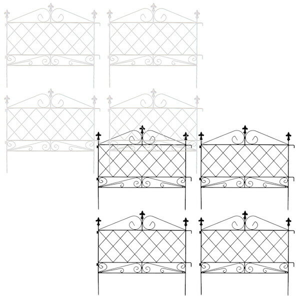 ＼300円引きクーポン進呈／ 【ランキング受賞】 エクステリア・ガーデンファニチャー フェンス アプローチローフェンス 4枚組 完成品AF008-4P フェンス アイアン ガーデンフェンス ガーデニング 枠 柵 仕切り 目隠し 境目 クラシカル アンティーク トレリス ベランダ