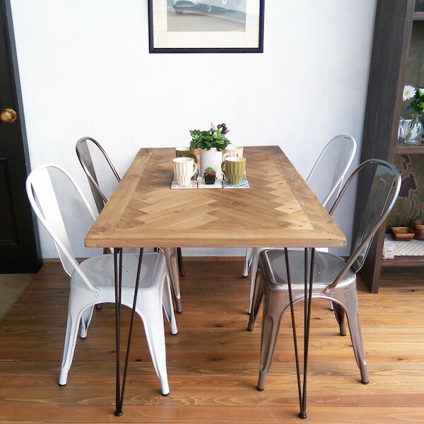 \本日300円クーポン配布/KOZAIダイニングテーブル ヘリンボーンW1400 テーブル ダイニングテーブル3OT20H ダイニング 食卓 インテリア 古材 ...