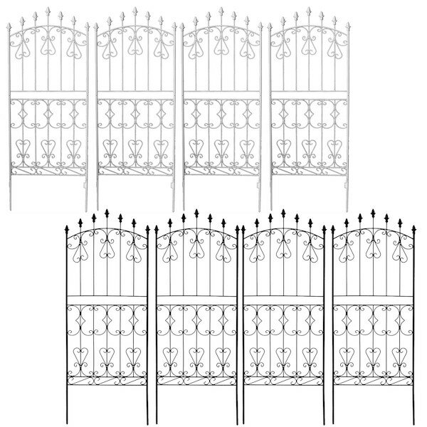 ＼300円引きクーポン進呈／ 【ランキング1位受賞】 エクステリア・ガーデンファニチャー フェンス アイアンローズフェンス150 ロータイプ 4枚組RS012L-4P フェンス アイアン ガーデンフェンス ガーデニング 仕切り 目隠し アンティーク トレリス ベランダ つる 薔薇 バラ