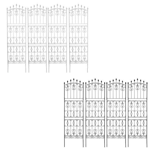 ＼300円引きクーポン進呈／ 【ランキング1位受賞】 エクステリア・ガーデンファニチャー フェンス アイアンローズフェンス220 ハイタイプ 4枚組RS013H-4P フェンス アイアン ガーデンフェンス ガーデニング 仕切り 目隠し アンティーク トレリス ベランダ つる 薔薇 バラ