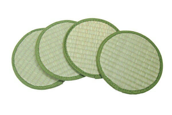 家具 生活雑貨の くつろぎライフの【ランキング受賞】 カーペット マット 畳 マット 床保護マット チェアマット い草雑貨 座卓敷き 円形（4枚1組）144001055 144001056 ミニ畳 傷防止｜アングル2