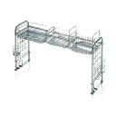 \300円引きクーポン配布/ キチンとキッチンシンク収納ラック キッチン整理用品 水切りラックM5-MGKSG2571 ステンレス 水切り ラック バスケット シンク トレー まな板立て(3)