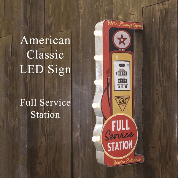 ＼スーパーセール値下げ／American Classic LEDサイン Full Service Station ライト・照明器具 インテリアライト LEDイルミネーションGB22303 アメリカ 田舎 クラシック 雰囲気作り 店舗 アクセント リビング