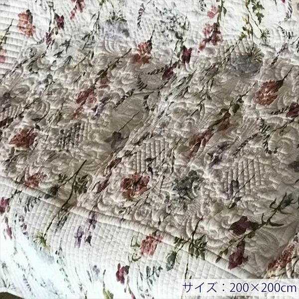 \レビューで特典進呈!/ ボタニーホワイト マルチカバー200×200cm ソファカバー・イスカバーWK2027-N2 エレガント 高級感 アンティーク風 かわいい ヨーロピアン