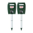 日用消耗品 虫除け 殺虫剤 携帯用 アウトドア用虫除け ソーラー充電式害獣駆除機 2個組448910 FL-3552 超音波 光 音 害獣 害鳥 ソーラーパネル...