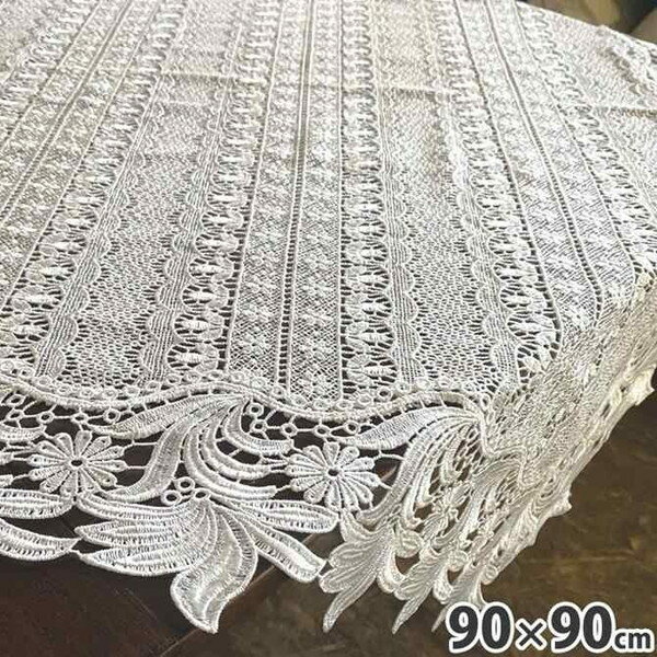 ＼本日300円クーポン配布／ ル シーニュ テーブルクロス 90×90cm 配膳用品 キッチンファブリック テーブルクロスWK2051-N1 テーブルセンター 敷物 テーブルマット ファブリック 刺繍 レース ラグジュアリー エレガント