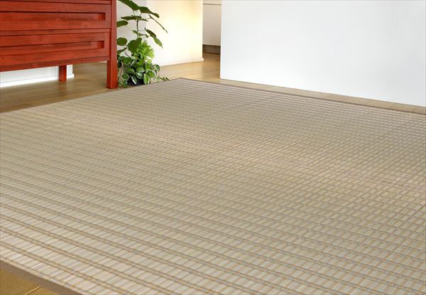 ＼本日300円クーポン配布/ 掛川織 花ござ「絣」6畳 261×348cm カーペット マット 畳 カーペット ラグHRM670243 HRM690593 日本製 夏 涼しげ 和室 リビング ござ 敷物 高級感 接客 来客 おもてなし 日常 和室 国産 い草 [2]